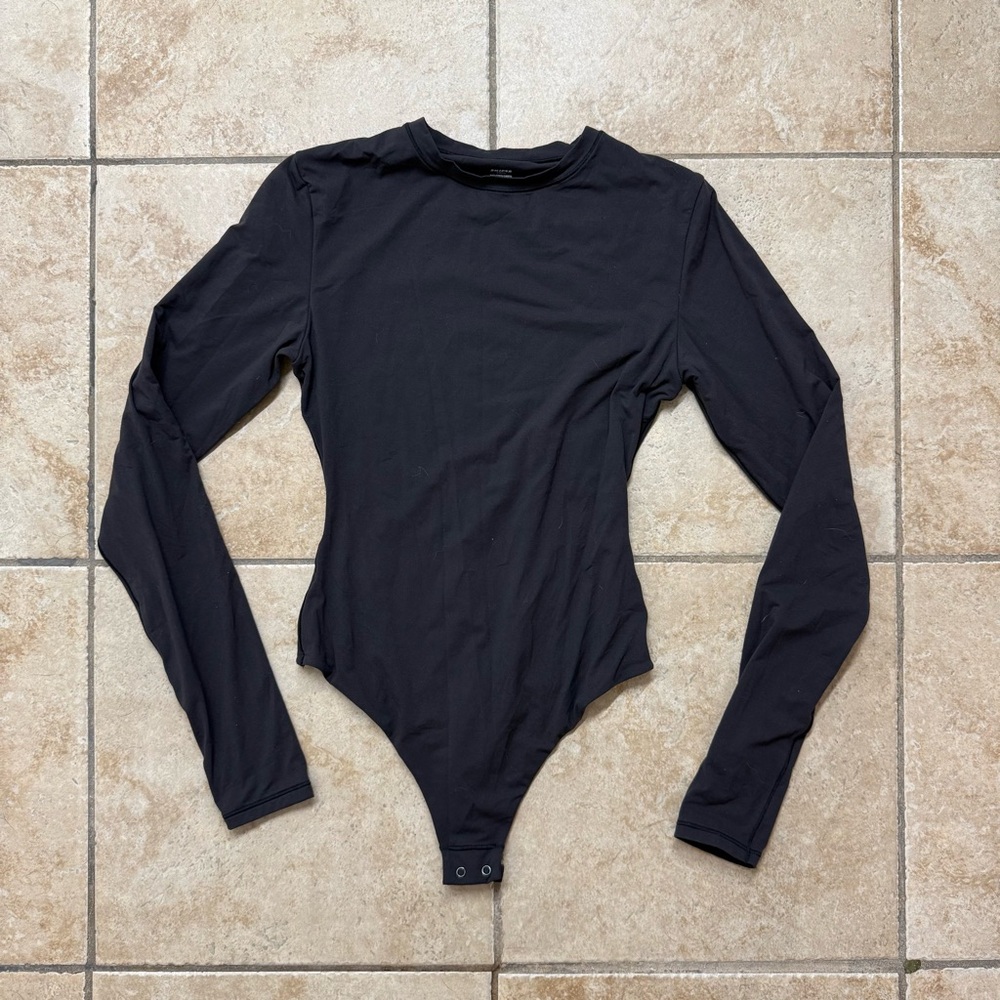 SKIMS Black Long Sleeve Bodysuit